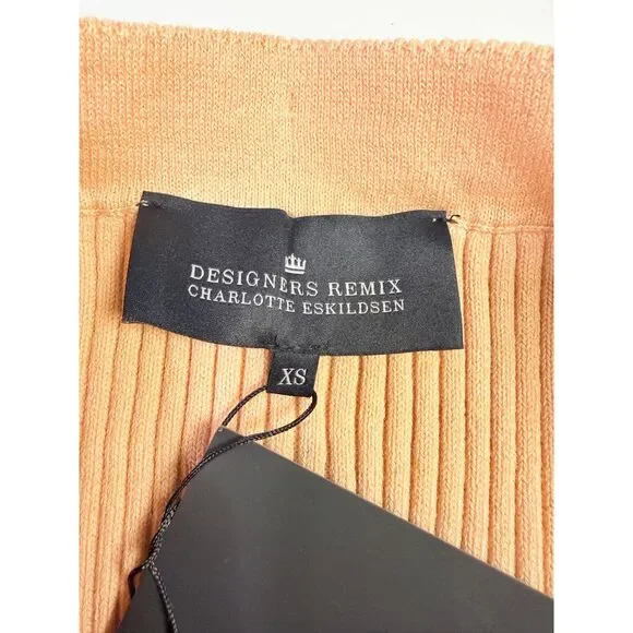 Designers Remix Womens XS Ribly Flared Knit Mini Skirt Powder Nude Scandigirl - Picture 3 of 9